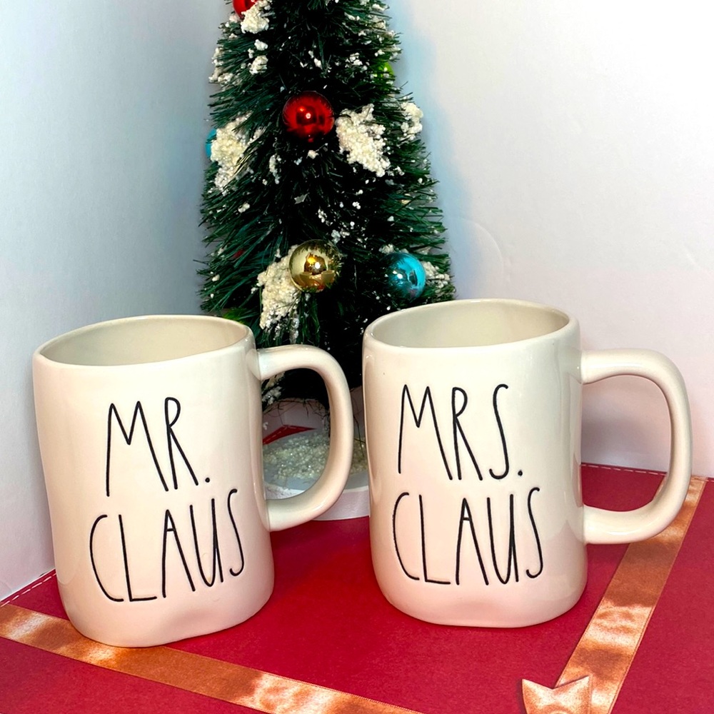 Rae Dunn MR. CLAUS and MRS. CLAUS Mugs